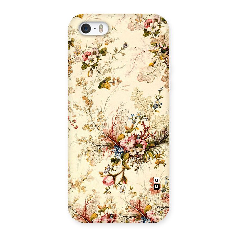 Beige Floral Back Case for iPhone SE