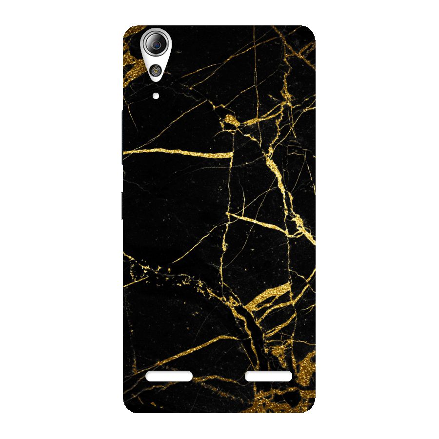 Black And Gold Design Back Case for Lenovo A6000 Plus