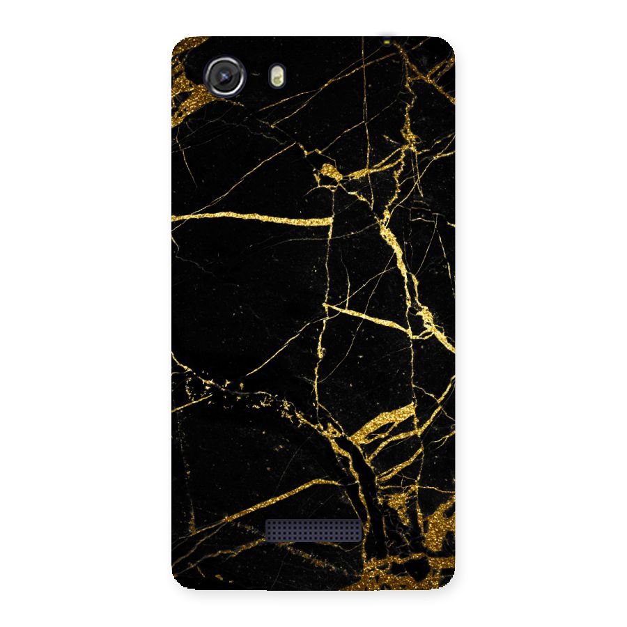 Black And Gold Design Back Case for Micromax Unite 3