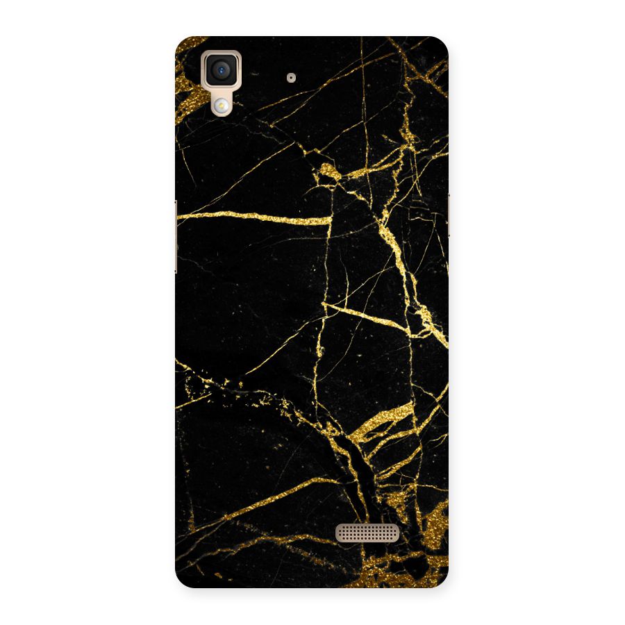 Black And Gold Design Back Case for Oppo R7