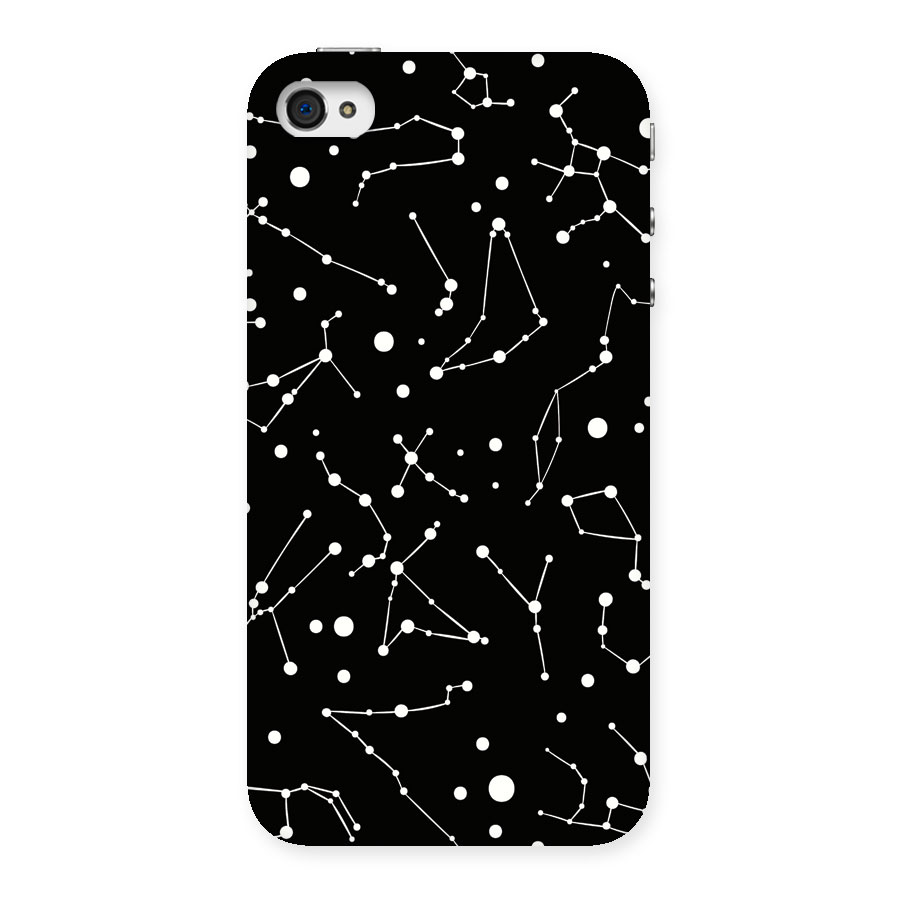 Black Constellation Pattern Back Case for iPhone 4 4s