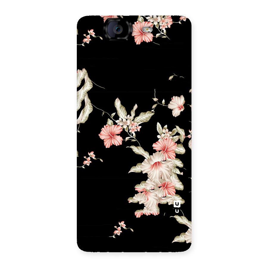 Black Floral Back Case for Canvas Knight A350
