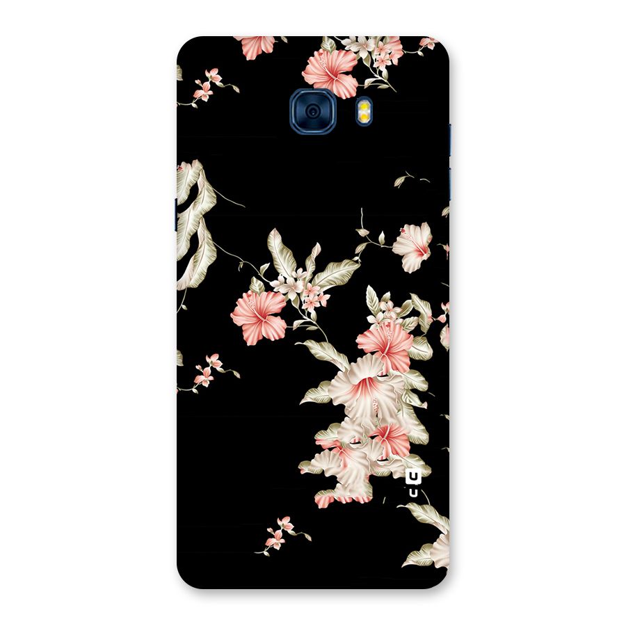 Black Floral Back Case for Galaxy C7 Pro