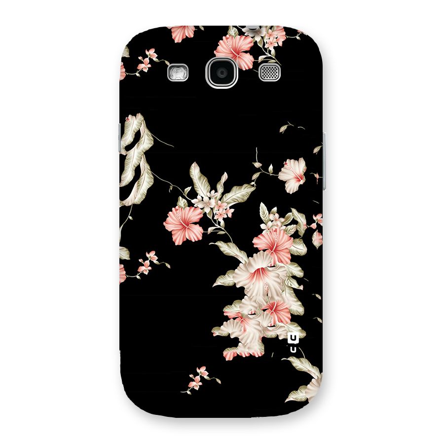 Black Floral Back Case for Galaxy S3