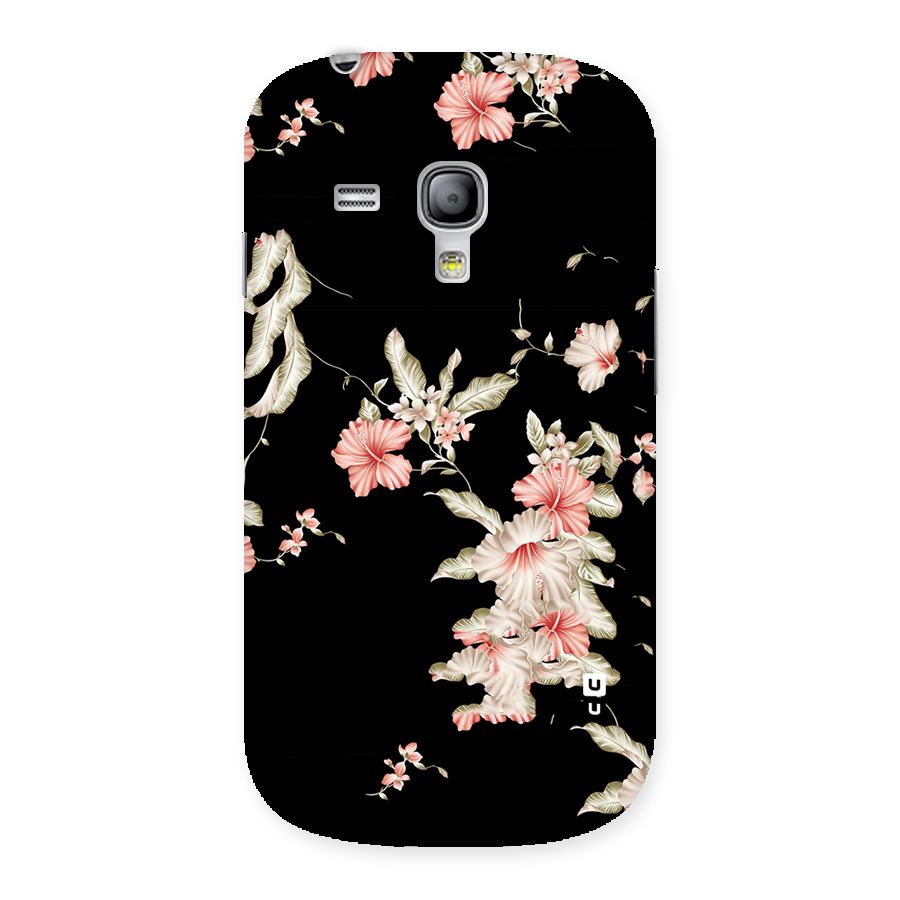Black Floral Back Case for Galaxy S3 Mini