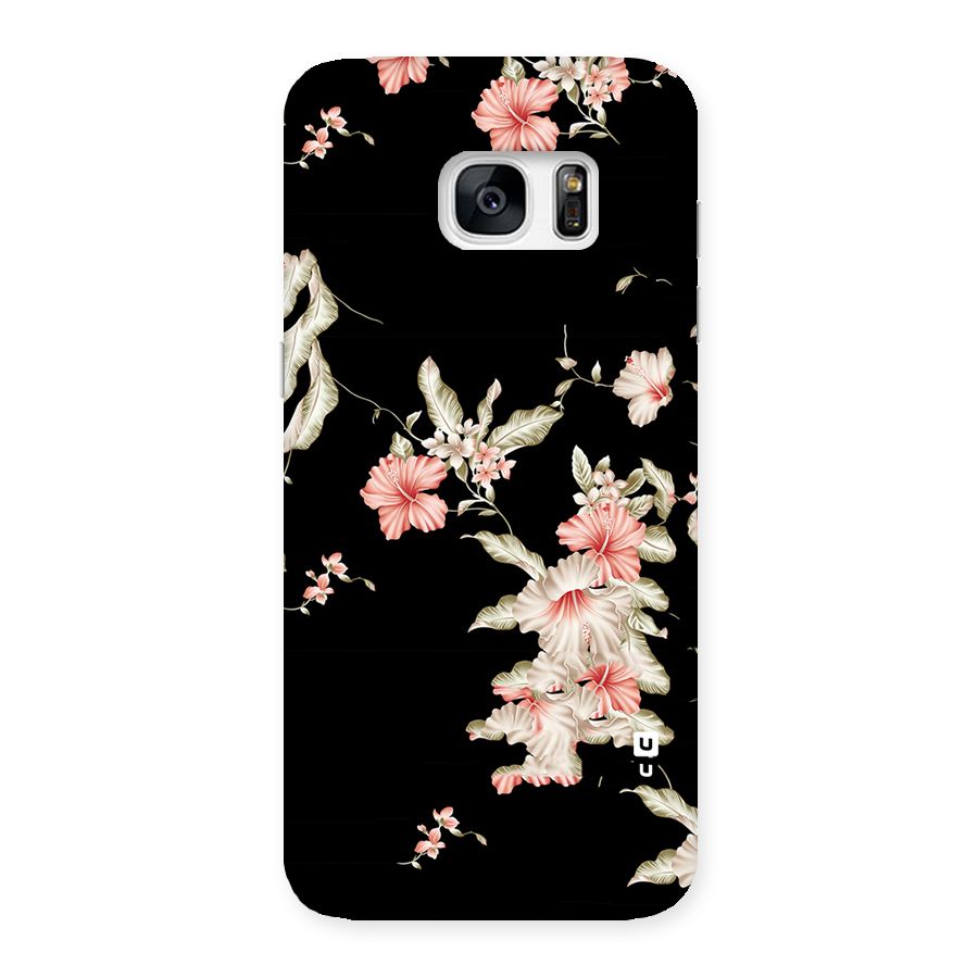 Black Floral Back Case for Galaxy S7 Edge