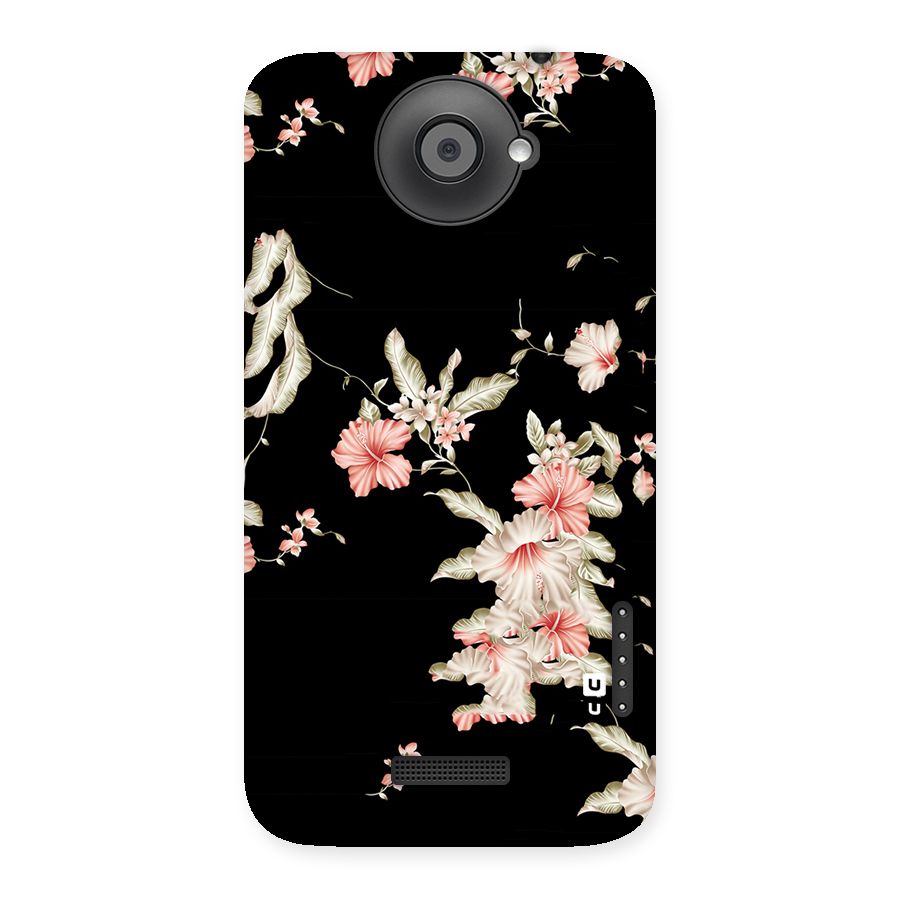Black Floral Back Case for HTC One X