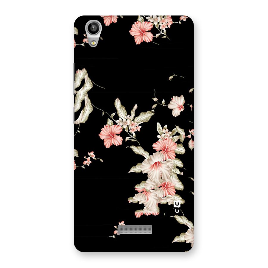 Black Floral Back Case for Lava-Pixel-V1