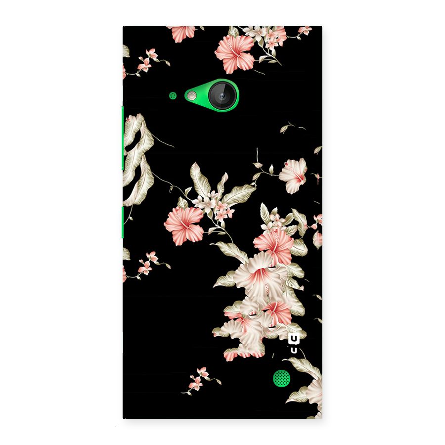 Black Floral Back Case for Lumia 730