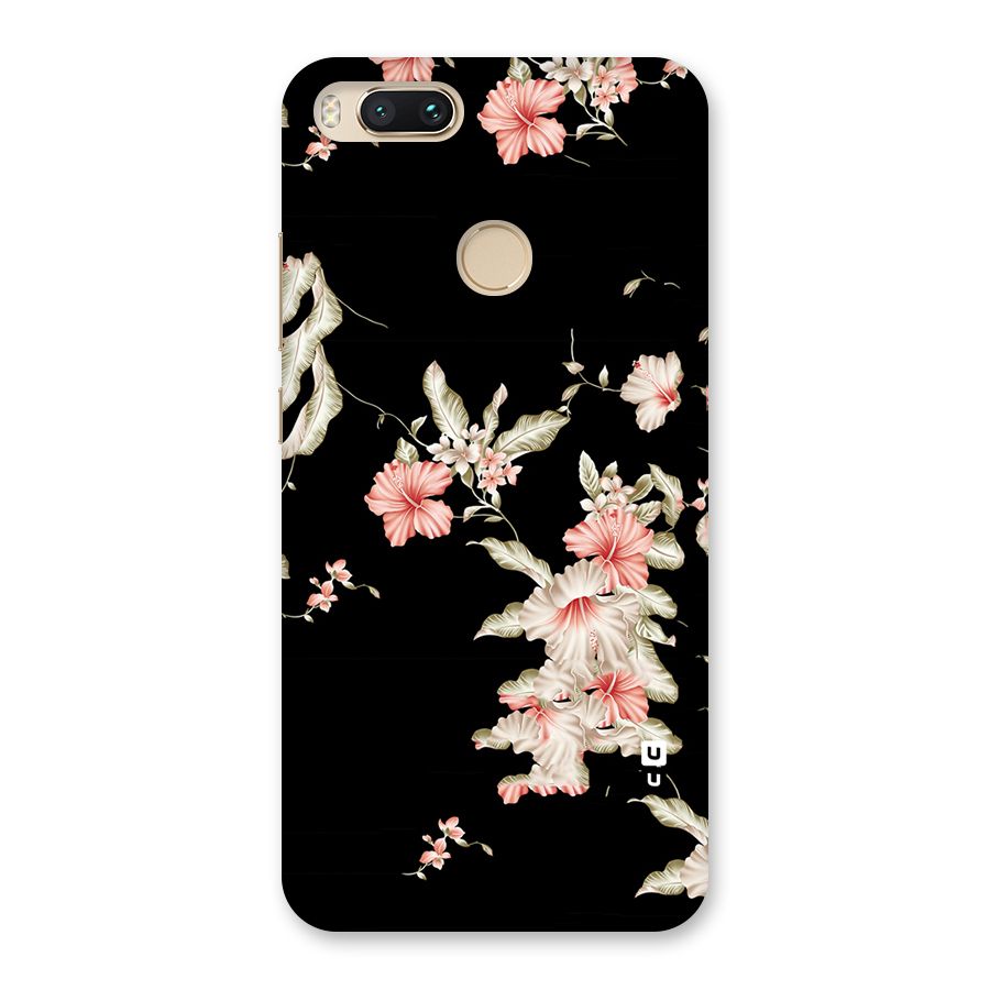 Black Floral Back Case for Mi A1