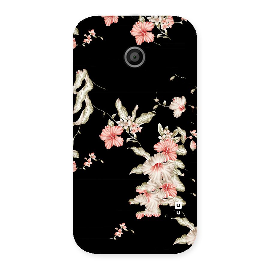 Black Floral Back Case for Moto E