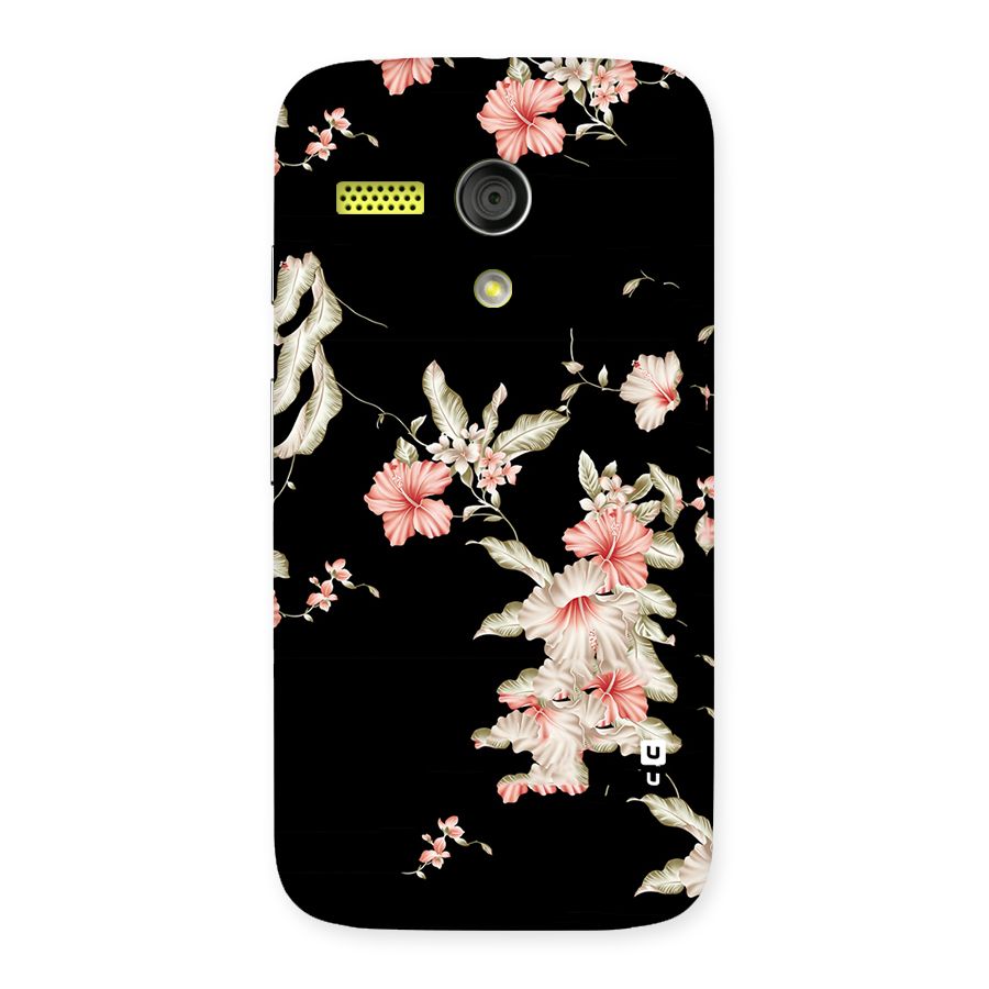 Black Floral Back Case for Moto G