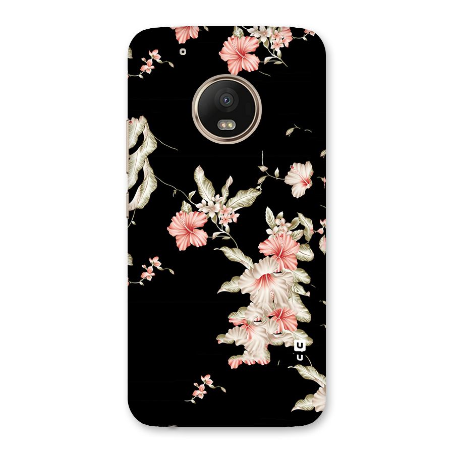 Black Floral Back Case for Moto G5 Plus