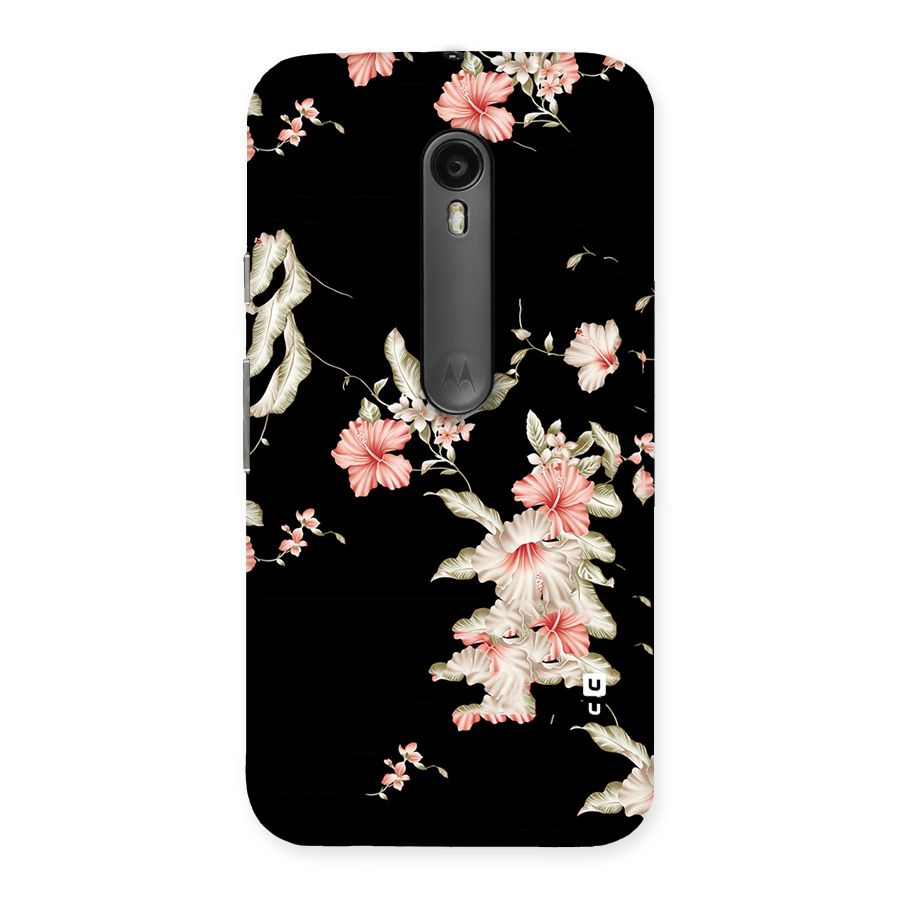 Black Floral Back Case for Moto G Turbo