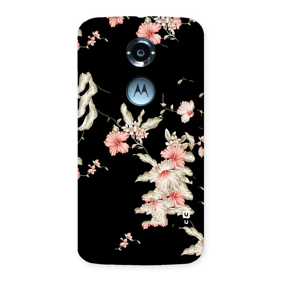 Black Floral Back Case for Moto X 2nd Gen