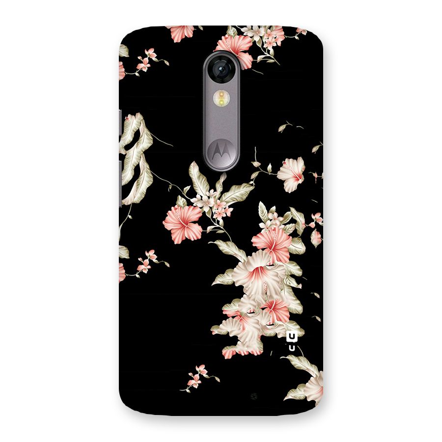 Black Floral Back Case for Moto X Force