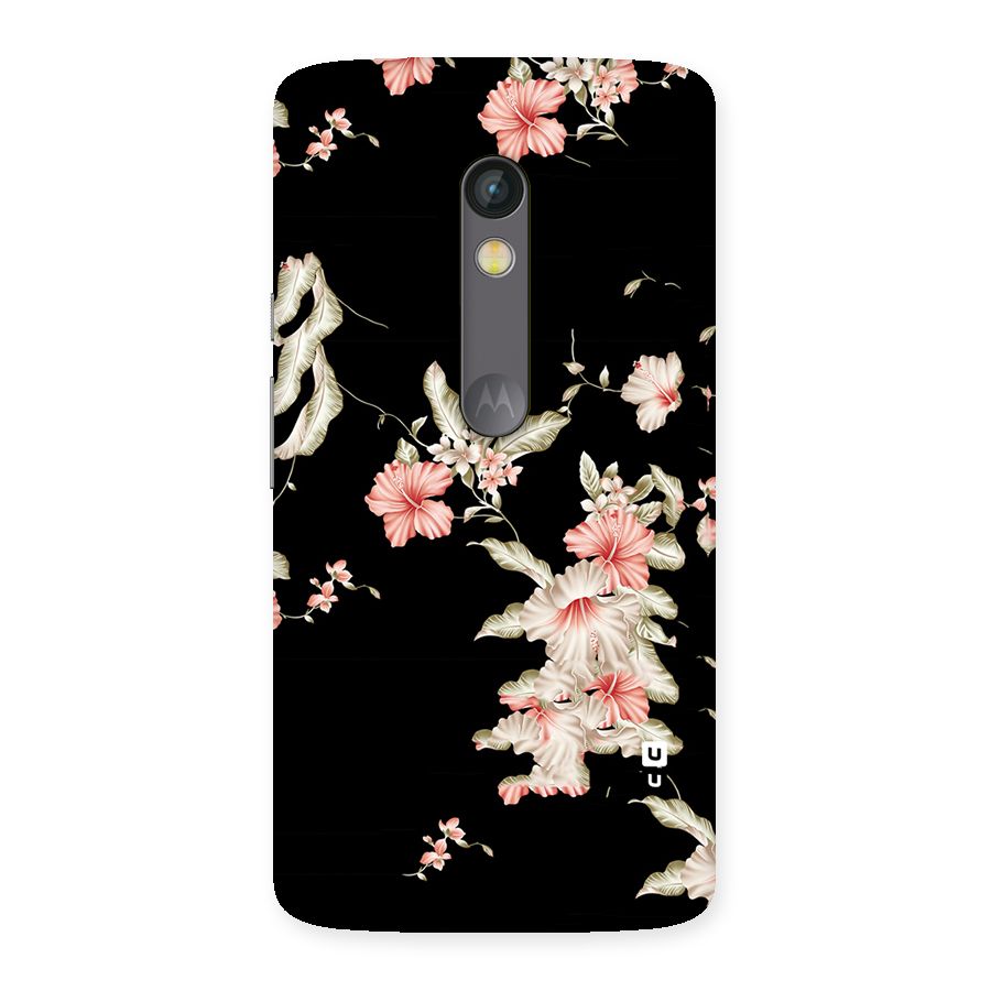 Black Floral Back Case for Moto X Play