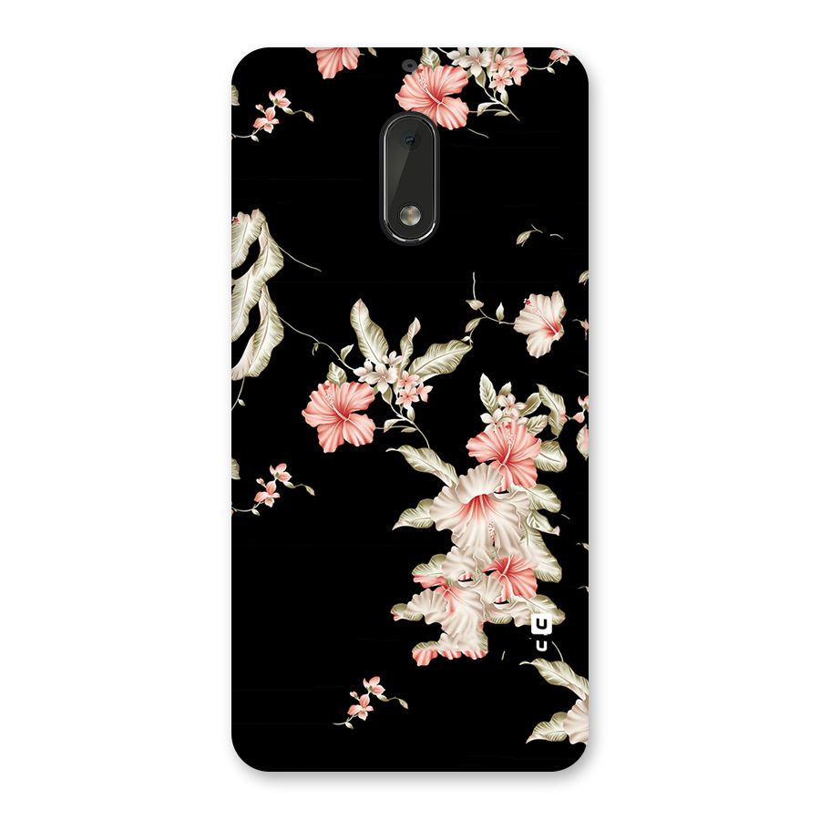 Black Floral Back Case for Nokia 6