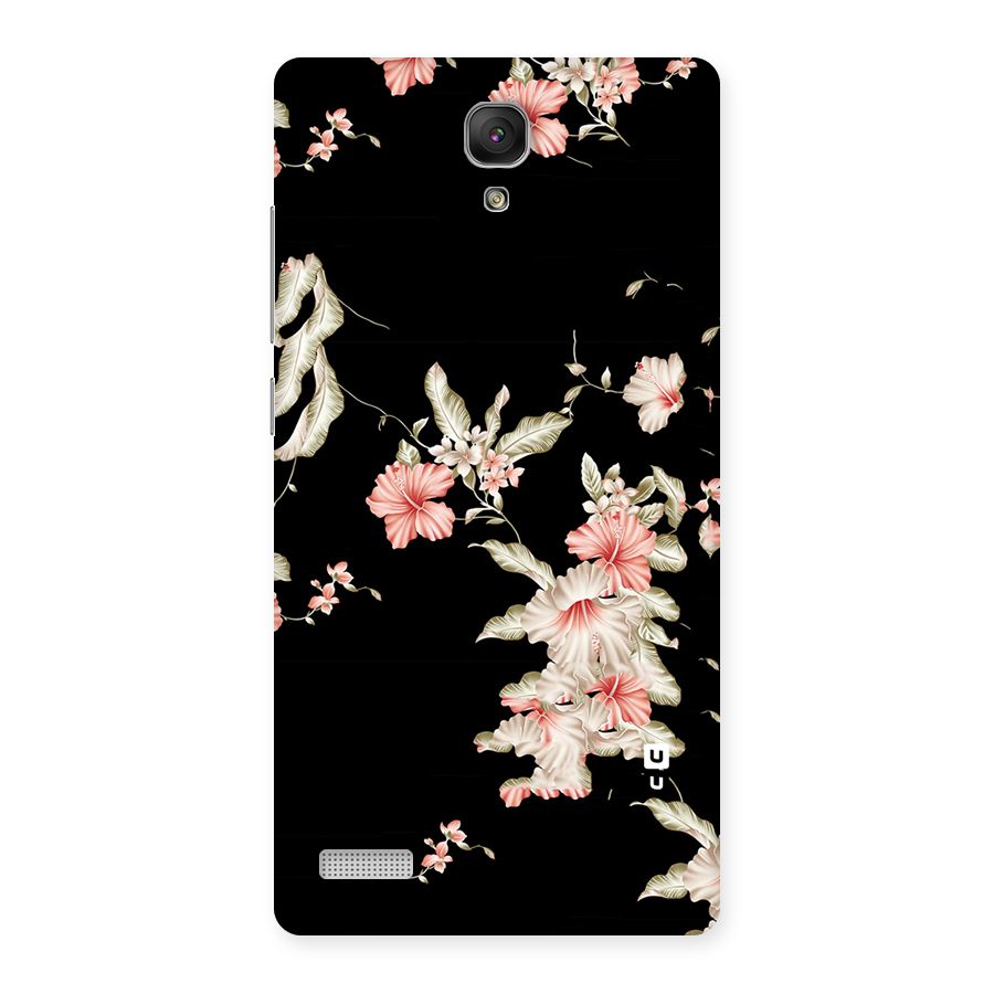 Black Floral Back Case for Redmi Note Prime