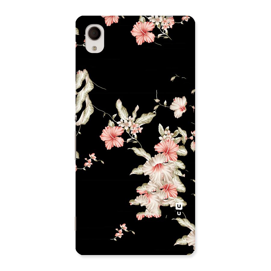 Black Floral Back Case for Sony Xperia M4