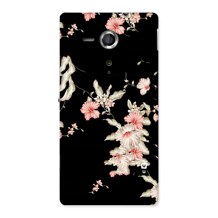 Black Floral Back Case for Sony Xperia SP