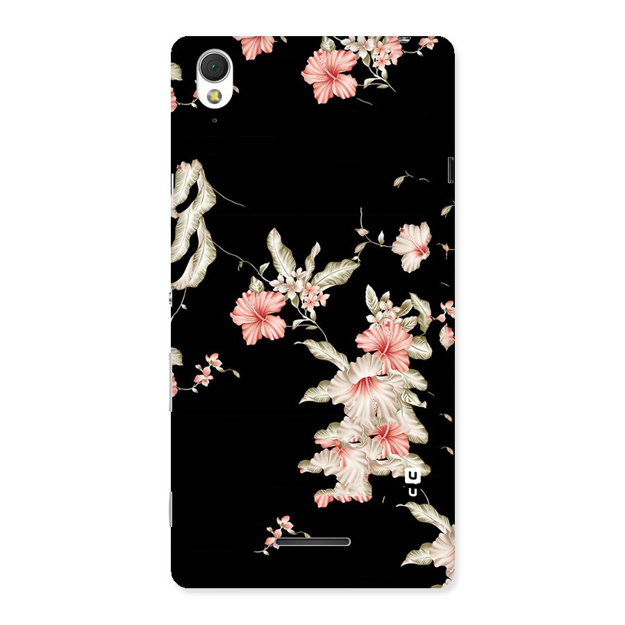 Black Floral Back Case for Sony Xperia T3
