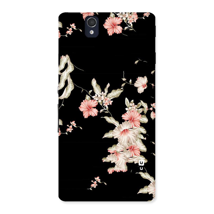 Black Floral Back Case for Sony Xperia Z