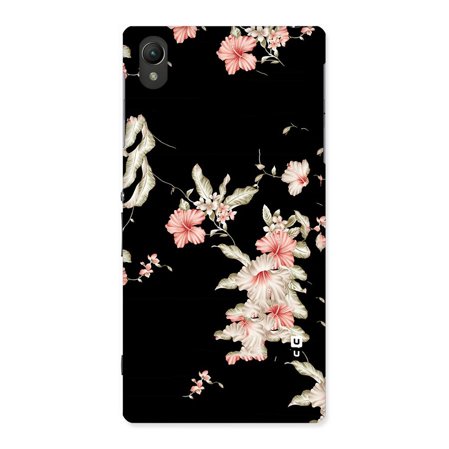 Black Floral Back Case for Sony Xperia Z1
