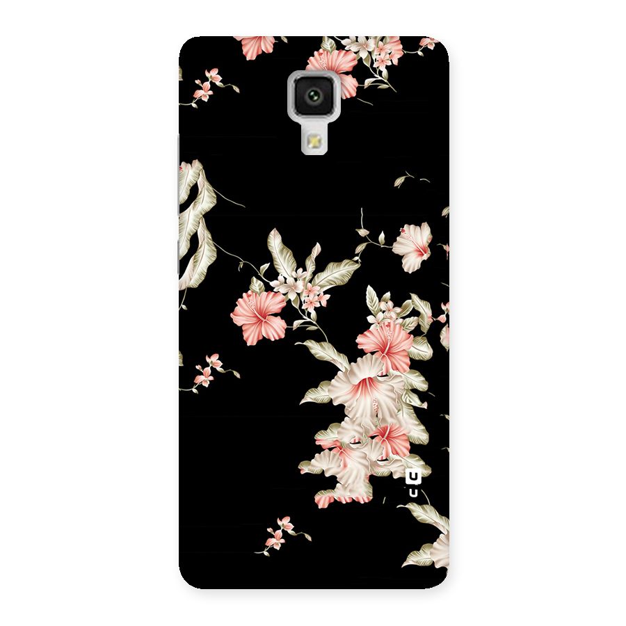 Black Floral Back Case for Xiaomi Mi 4