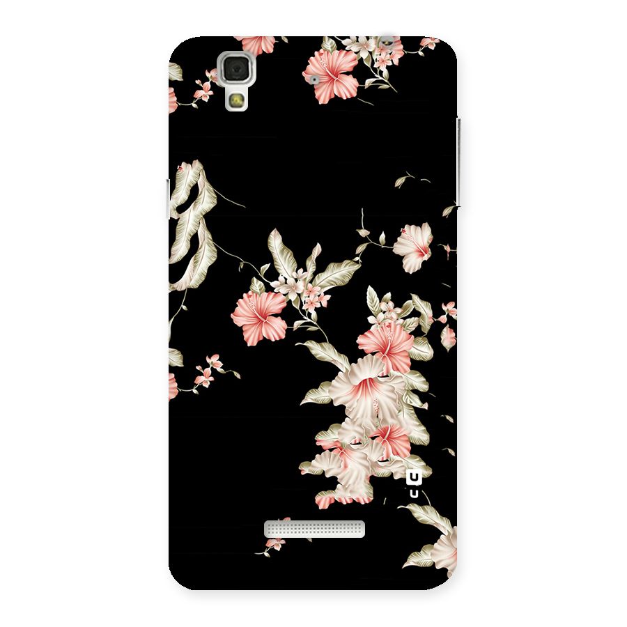 Black Floral Back Case for Yu Yureka