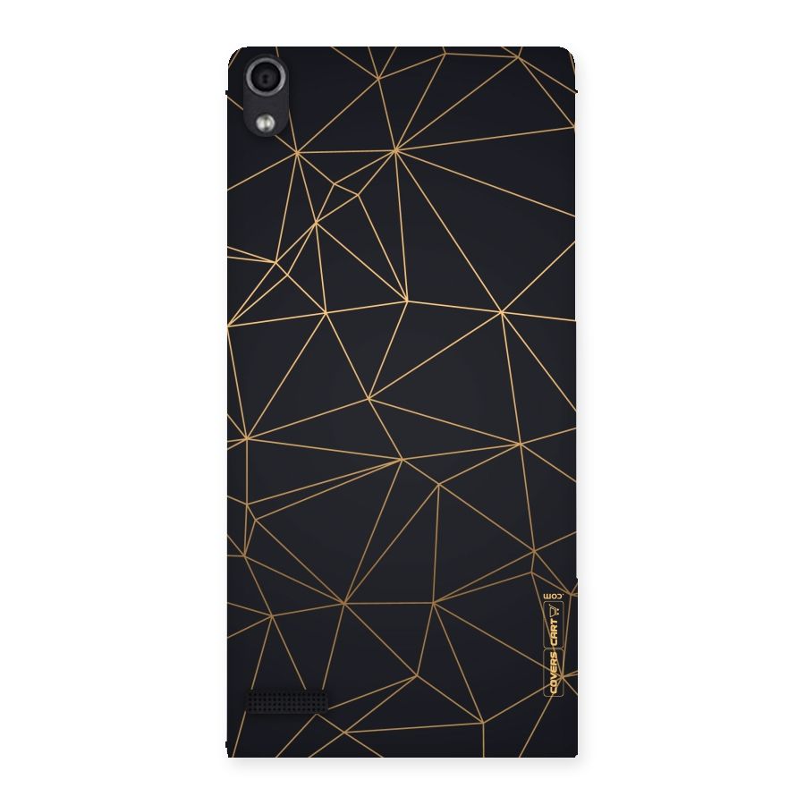 Black Golden Lines Back Case for Ascend P6