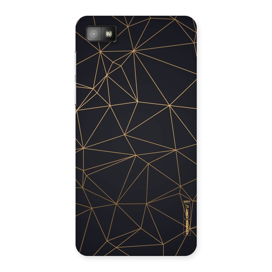Black Golden Lines Back Case for Blackberry Z10