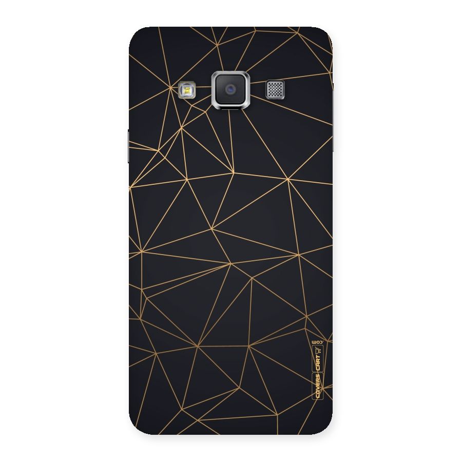 Black Golden Lines Back Case for Galaxy A3