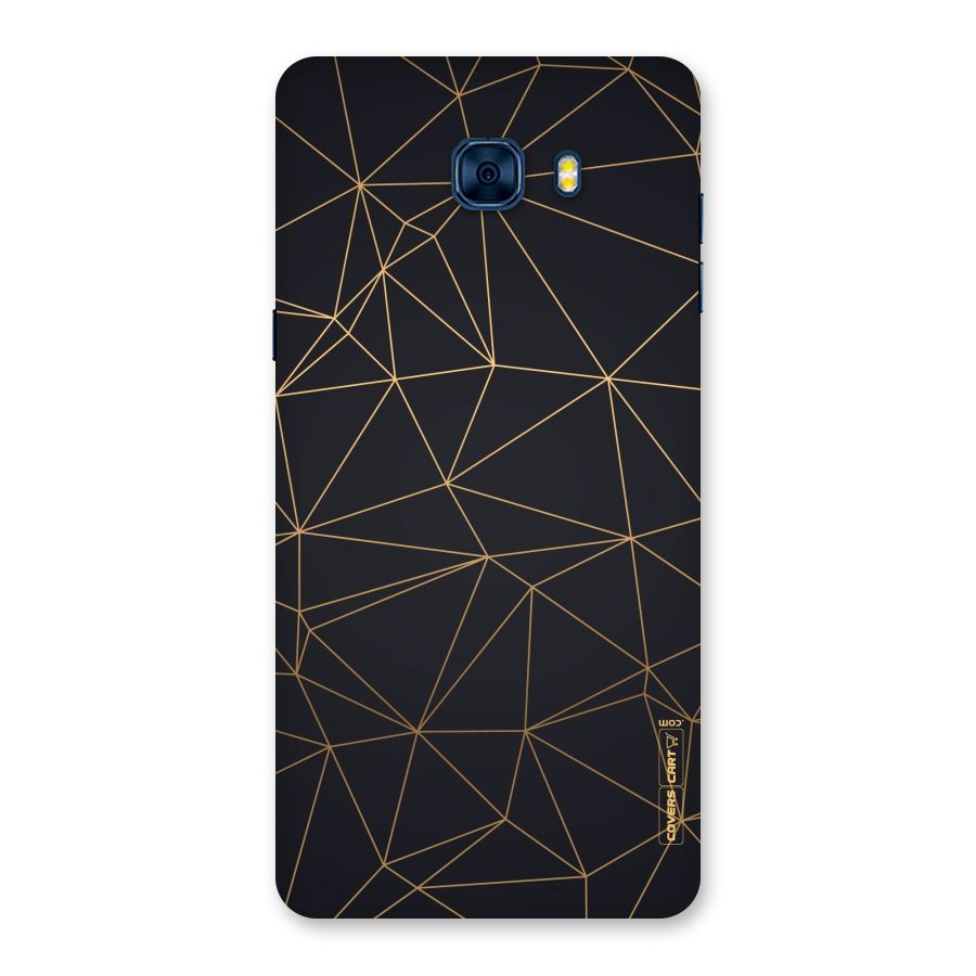 Black Golden Lines Back Case for Galaxy C7 Pro