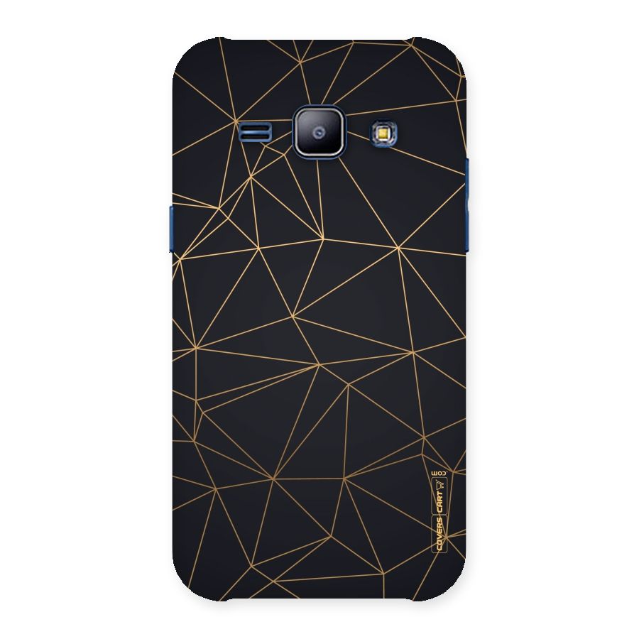 Black Golden Lines Back Case for Galaxy J1