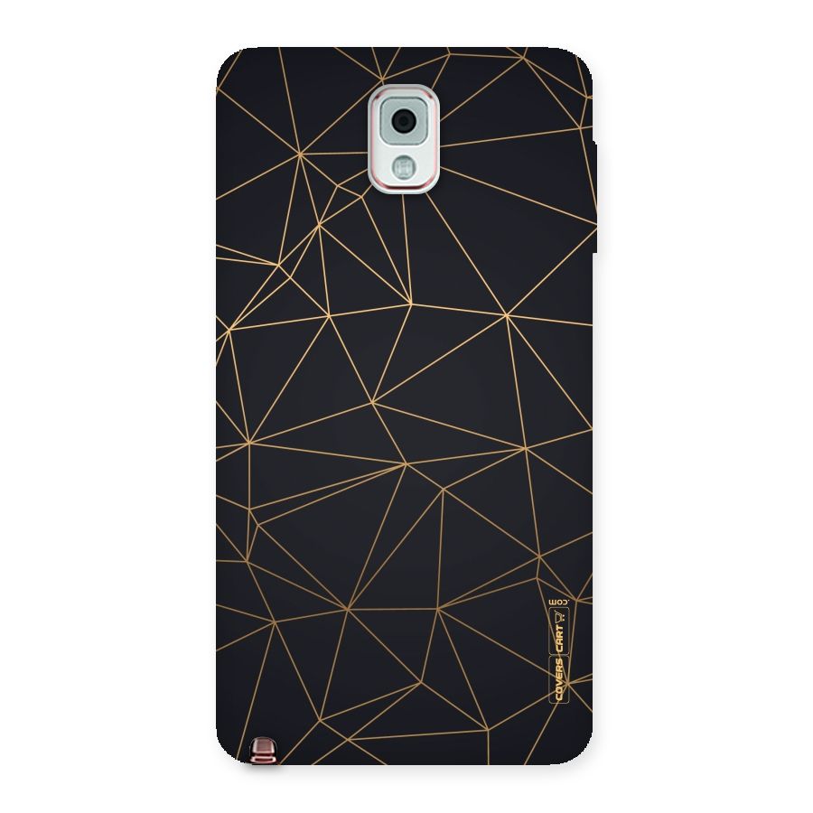 Black Golden Lines Back Case for Galaxy Note 3