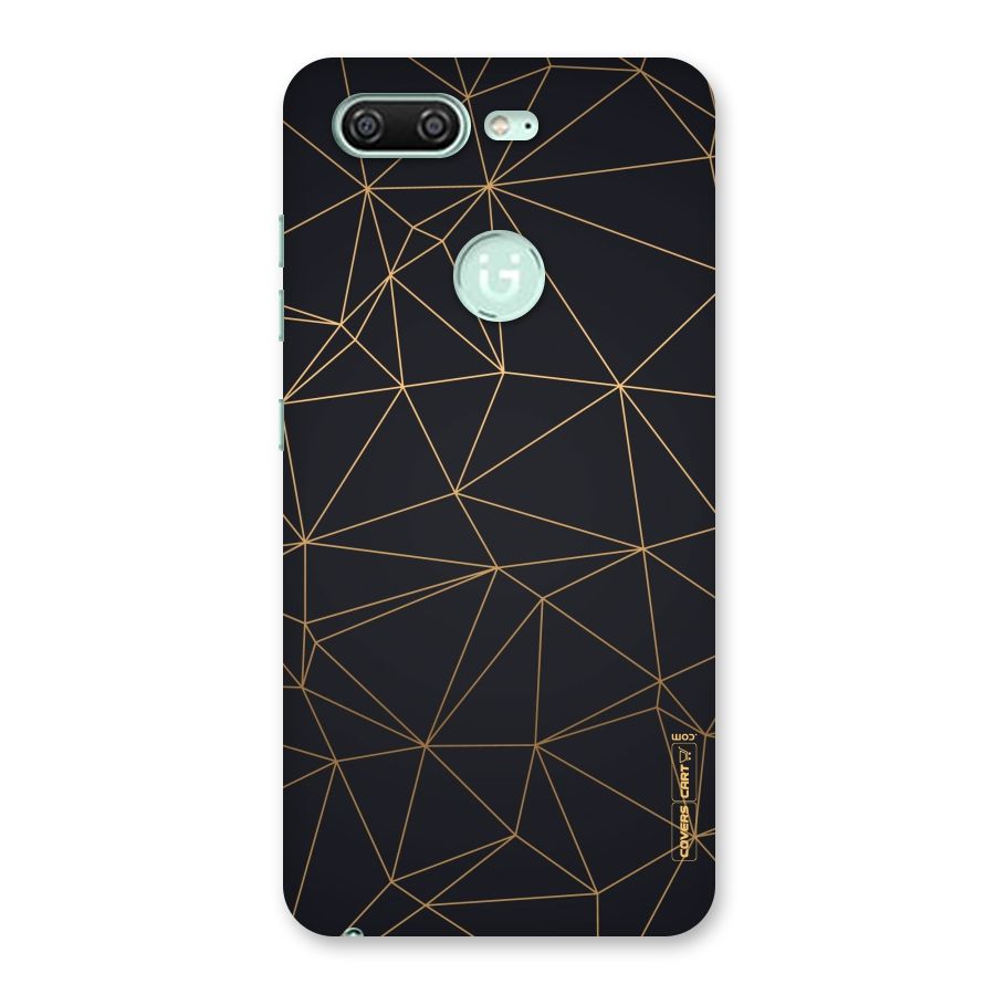 Black Golden Lines Back Case for Gionee S10