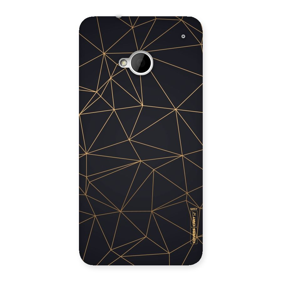 Black Golden Lines Back Case for HTC One M7
