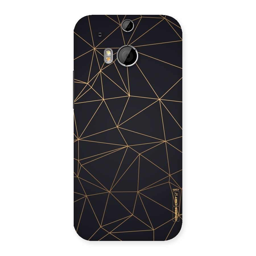 Black Golden Lines Back Case for HTC One M8