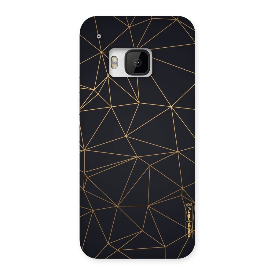 Black Golden Lines Back Case for HTC One M9