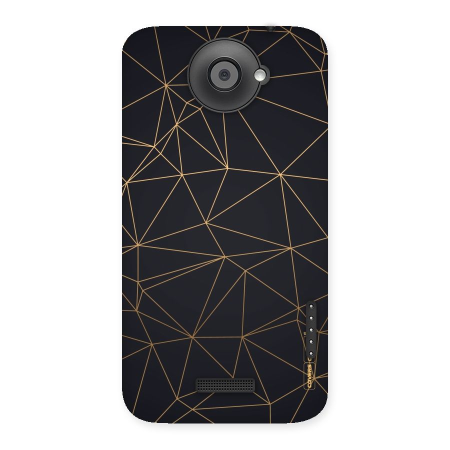 Black Golden Lines Back Case for HTC One X