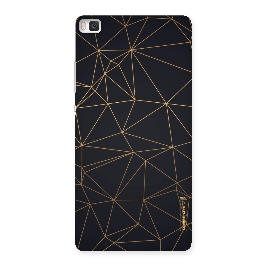 Black Golden Lines Back Case for Huawei P8