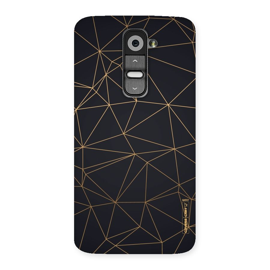 Black Golden Lines Back Case for LG G2