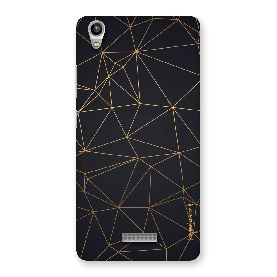 Black Golden Lines Back Case for Lava-Pixel-V1