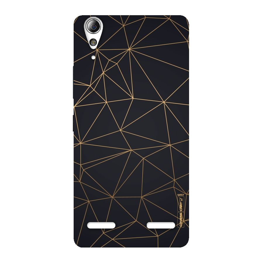 Black Golden Lines Back Case for Lenovo A6000