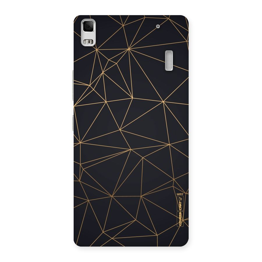 Black Golden Lines Back Case for Lenovo A7000