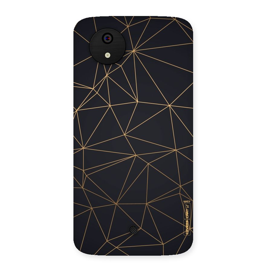 Black Golden Lines Back Case for Micromax Canvas A1