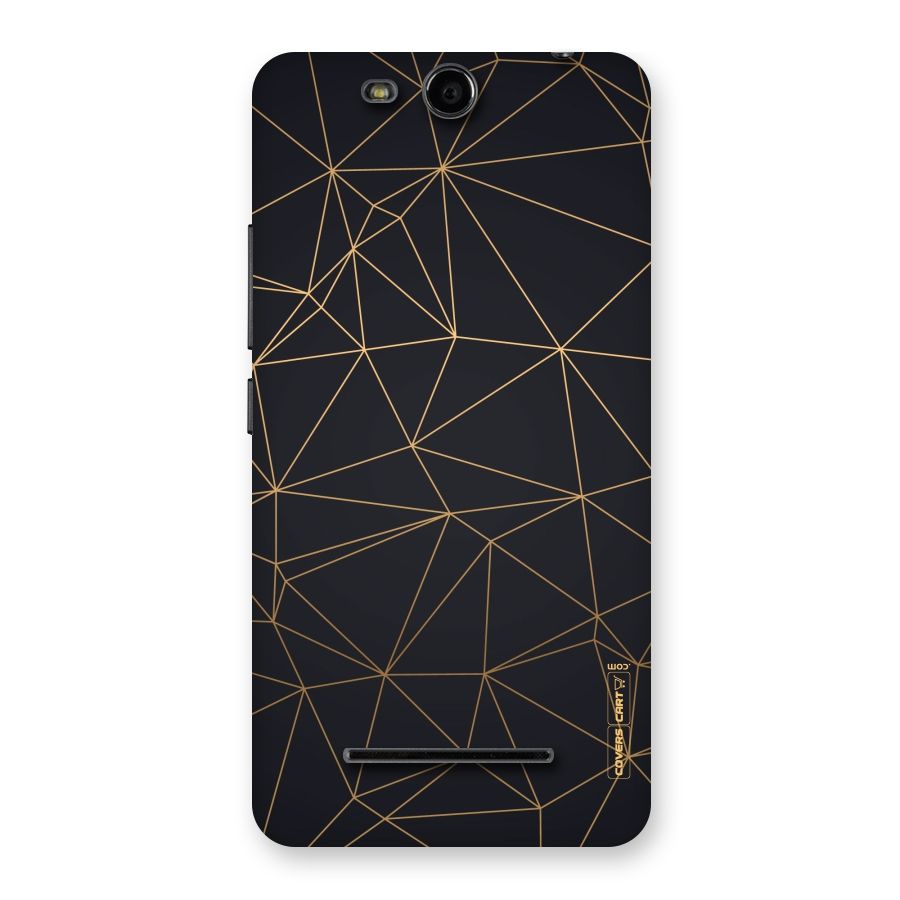 Black Golden Lines Back Case for Micromax Canvas Juice 3 Q392