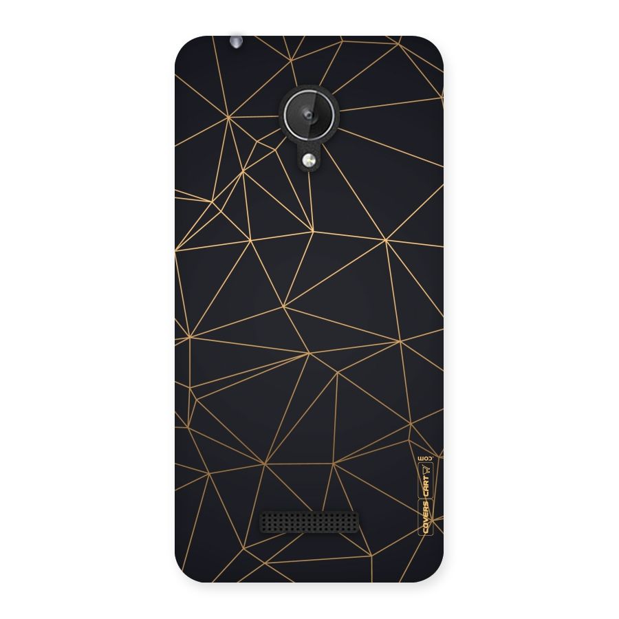 Black Golden Lines Back Case for Micromax Canvas Spark Q380