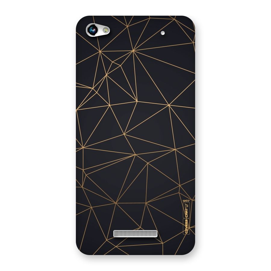 Black Golden Lines Back Case for Micromax Hue 2
